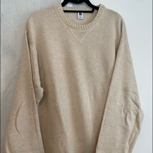 Mens Gap Factory Store Beige/Tan Cotton Crew Sweater (XL)